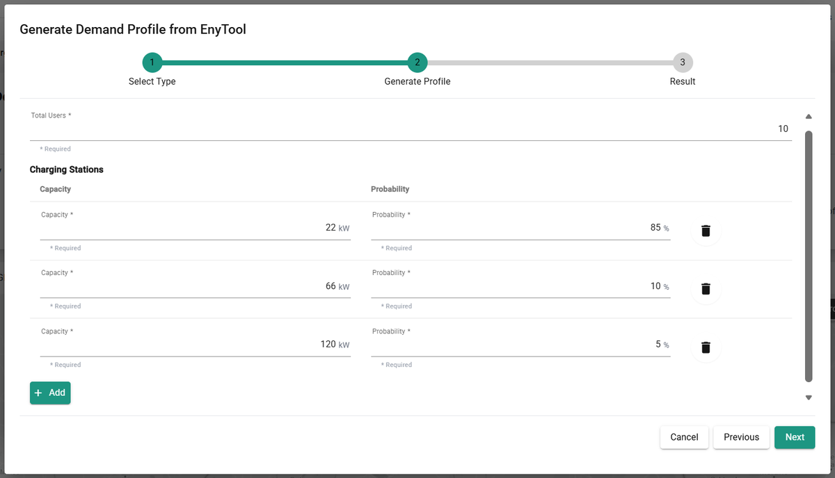 Add parameters with probabilities summing to 100 percent