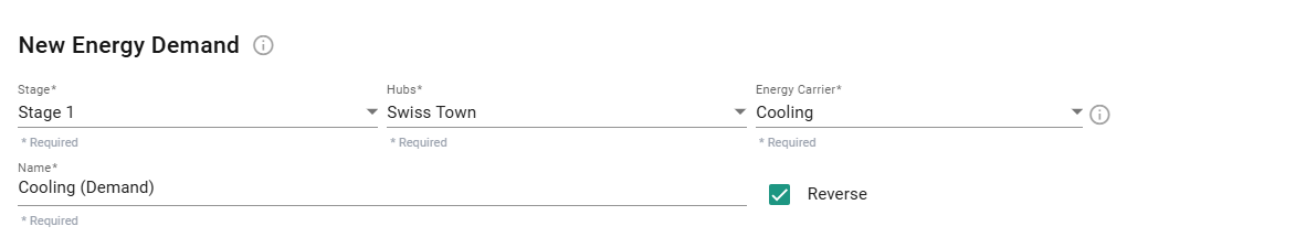 Reverse checkbox in Energy Demands step