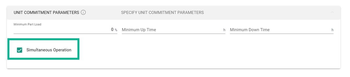Simultaneous operation checkbox