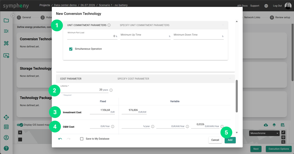 Advanced unit commitment and cost parameters