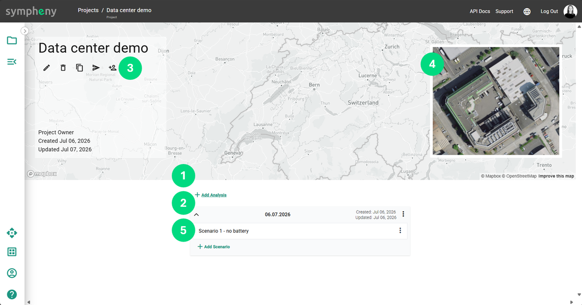 Creating a scenario within a project