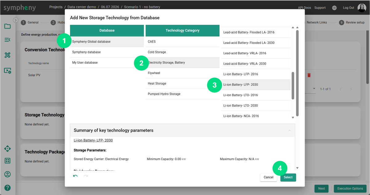 Adding a battery storage technology