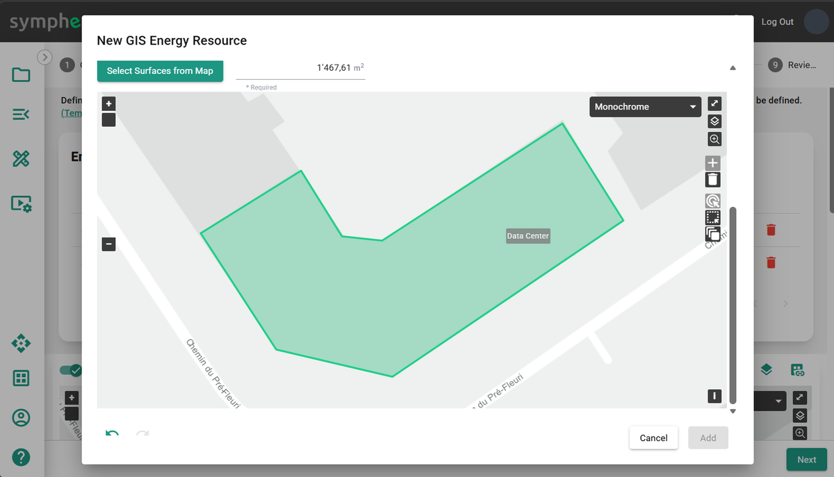 Optimize slope and azimuth dialog