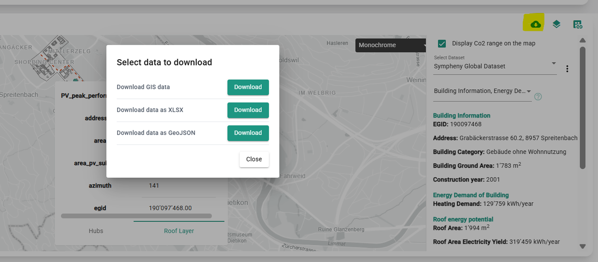 Building-level GIS export detail